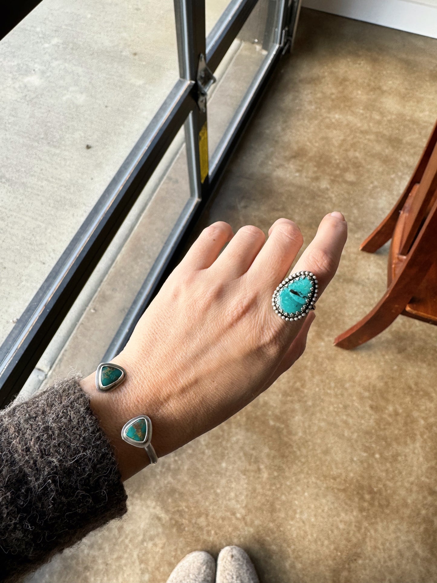 Dual turquoise cuff