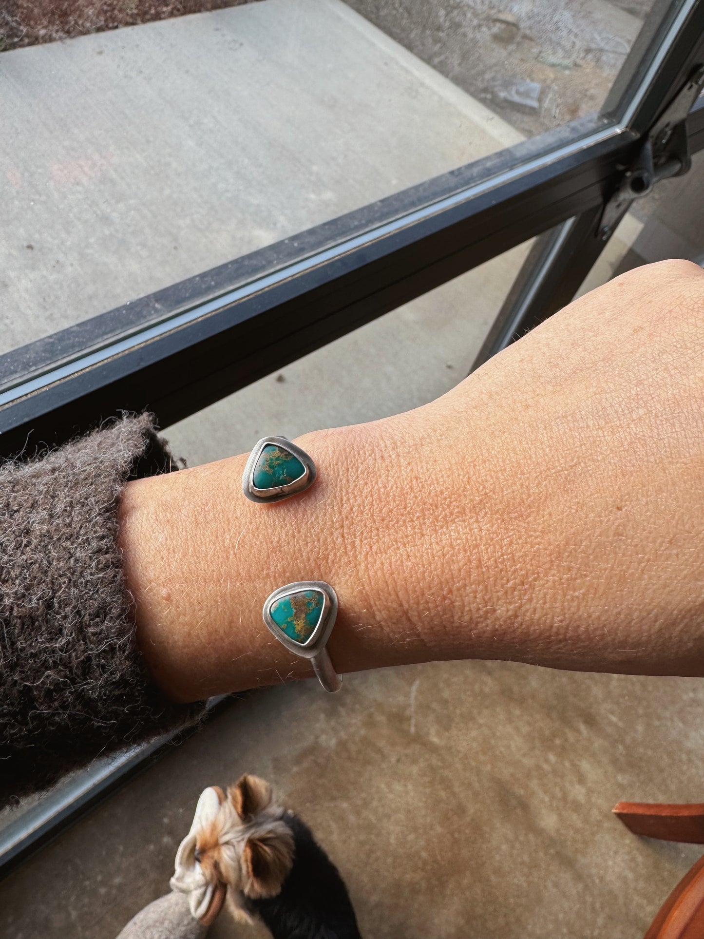 Dual turquoise cuff