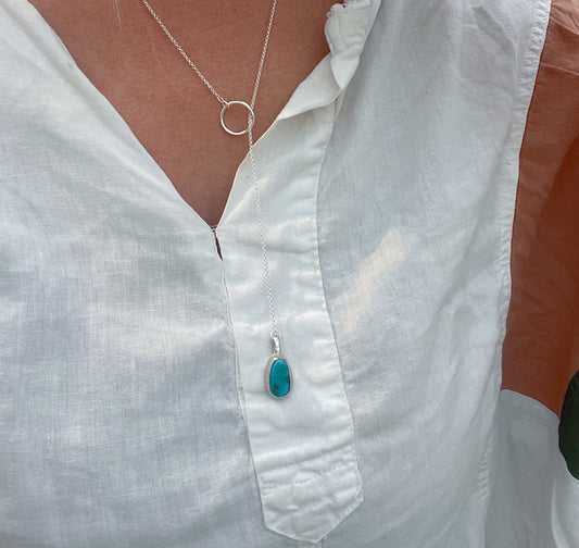 King man Turquoise Lariat Necklace