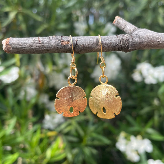 Golden Sand Dollar Earrings